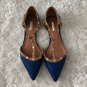 Halogen Blue Pointed Toe Flats Size 10
